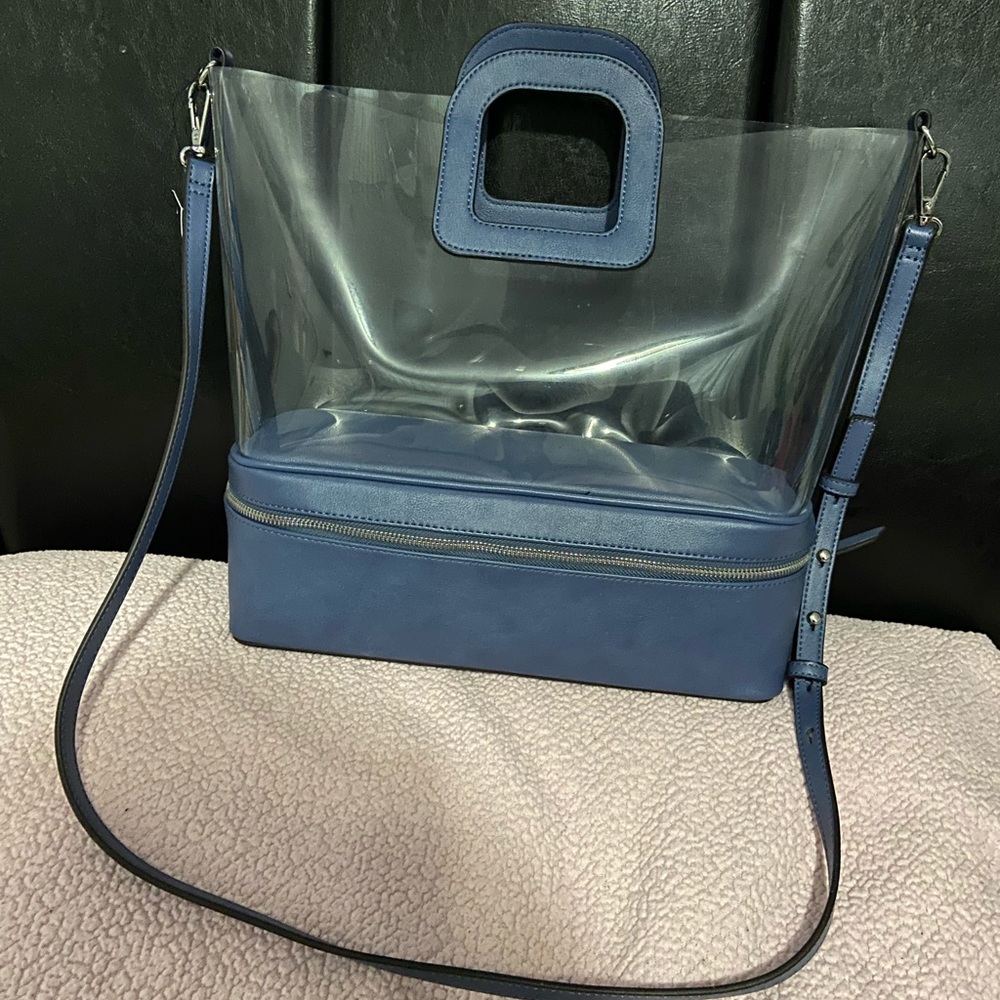 Inc clear and blue bag / tote